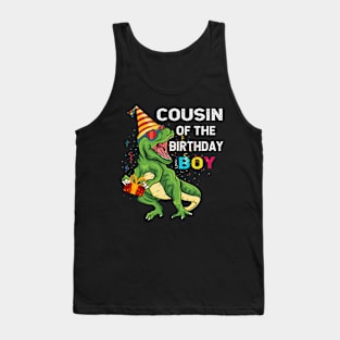 Cousin of the Birthday Boy T-Rex RAWR Dinosaur Birthday boy Tank Top